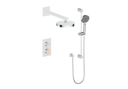 Vogt Mond 2-Way Thermostatic Shower System With Rough-In Valve, Polished Chrome