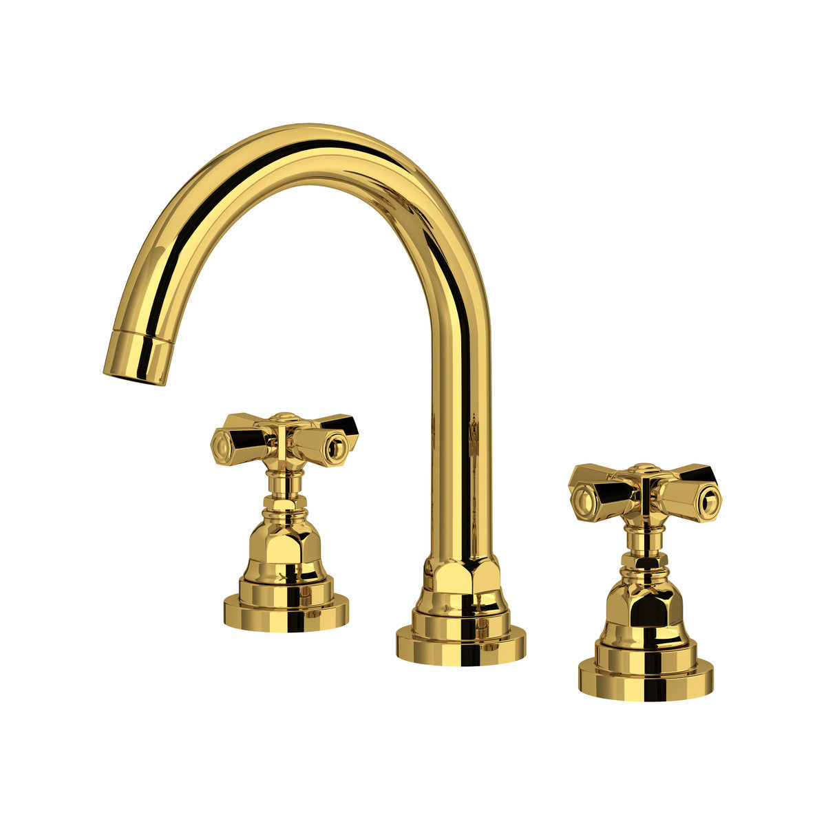 Rohl San Giovanni Widespread Lavatory Faucet With C-Spout, Cross Handles - A2328XM