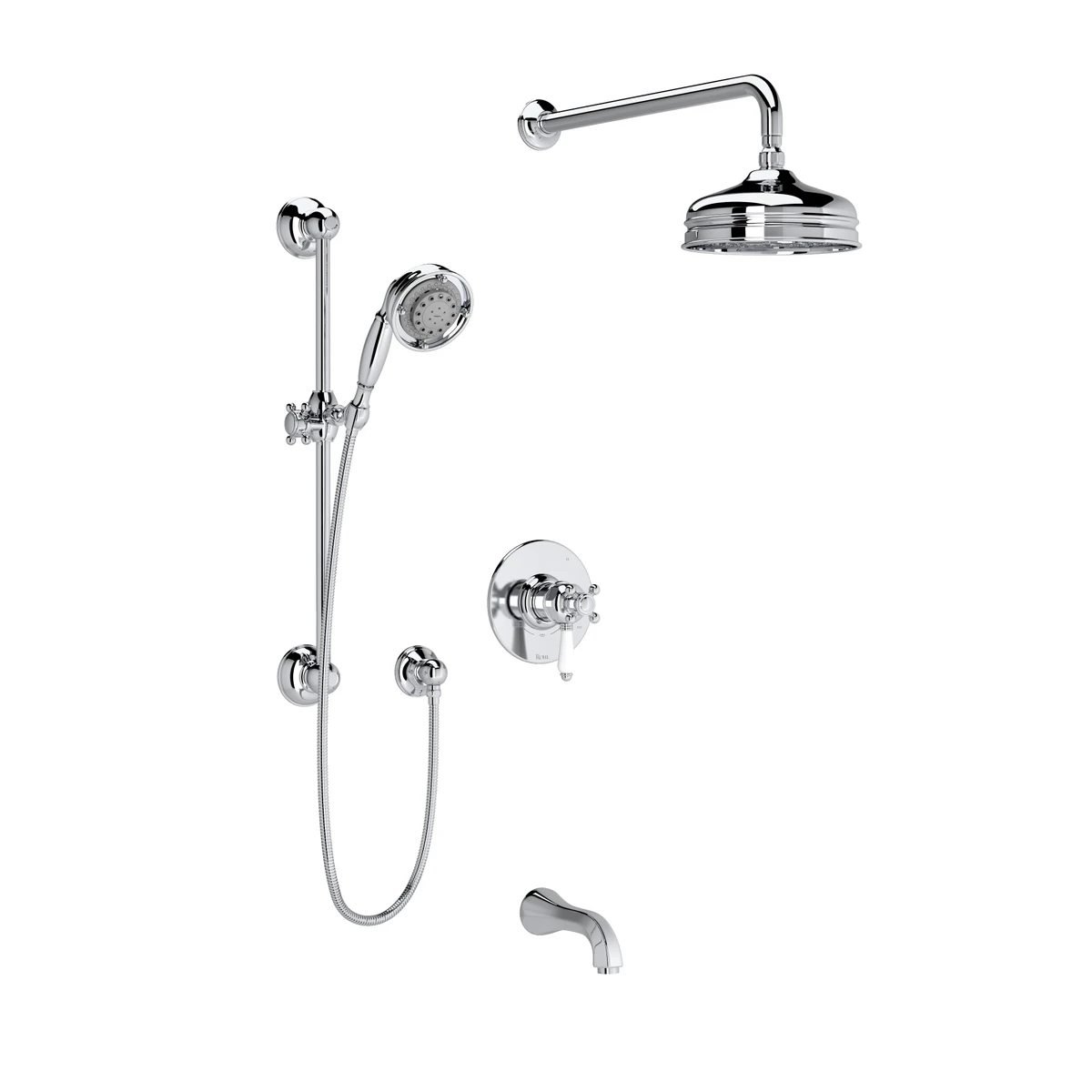Rohl Acqui Kit de douche 1345 Garniture seulement avec poignées à levier en porcelaine - TKIT1345AQLP