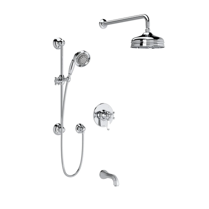 Rohl Acqui Kit de douche 1345 Garniture seulement avec poignées à levier en porcelaine - TKIT1345AQLP