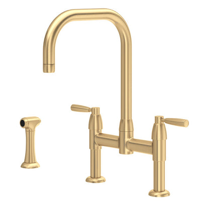 Perrin & Rowe Holborn Bridge Kitchen Faucet With U-Spout And Side Spray 1.5 GPM
