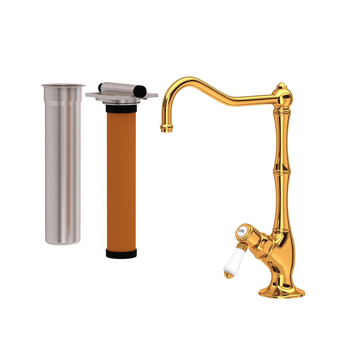 Rohl Acqui Filter Kitchen Faucet Kit Porcelain Lever Handles - AKIT1435LP-2