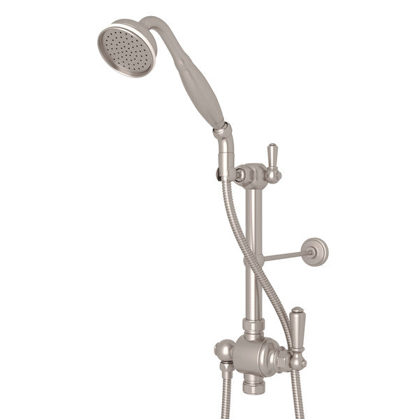 Perrin & Rowe Riser Diverter, Handshower, Handshower Holder, Hose And 8" Thermostatic Outlet, U.5373NLS-APC