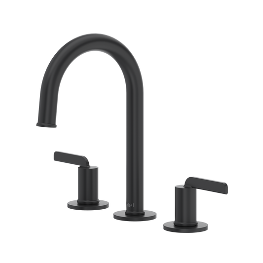 Riobel Authentica Widespread Lavatory Faucet With C-Spout & Push Drain 1.2 GPM