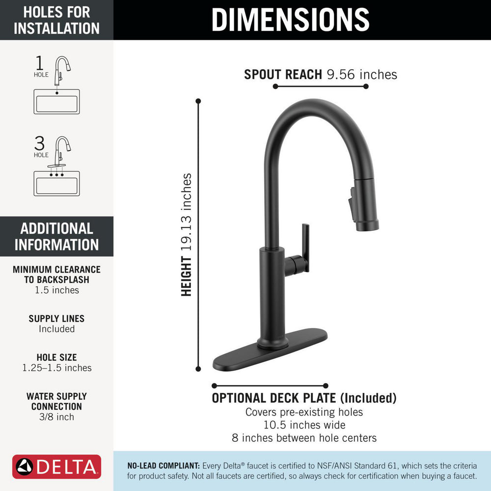 Delta Altado Pulldown Kitchen Faucet - 9186-DST