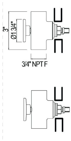 Perrin & Rowe 3/4" Valve Roughs For Wall Mount Cross Handle Set U.3231R