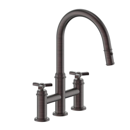 Vogt Zehn Bridge Kitchen Faucet, KF.17ZN.1412 With 4-Spoke Handle