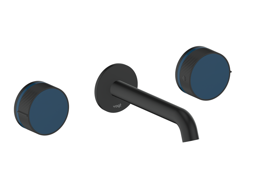 Vogt Mond 8" C.C. Wall-Mount Lavatory Faucet in Matte Black, Trim Only