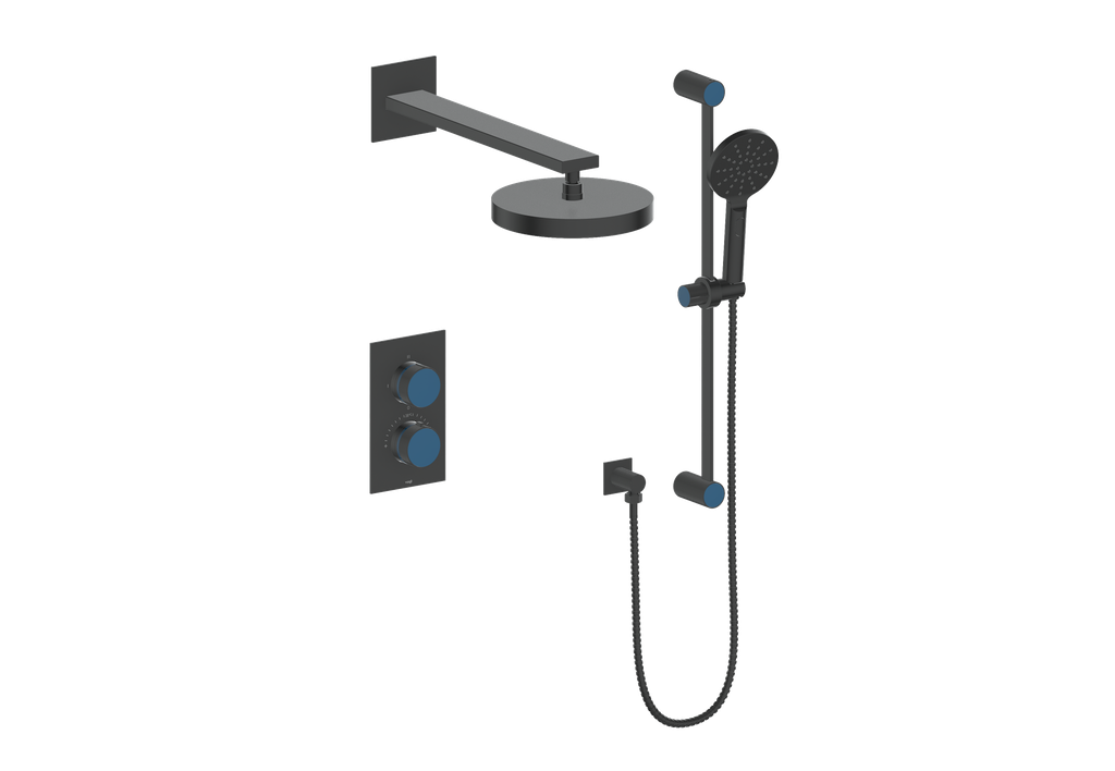 Vogt Mond 2-Way Thermostatic Shower System With Rough-In Valve, Matte Black