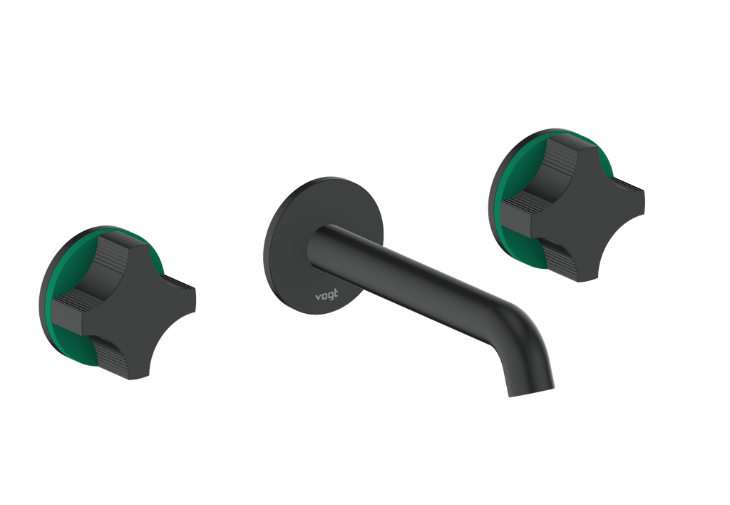 Vogt Mond 8" C.C. Wall-Mount Lavatory Faucet in Matte Black, Trim Only