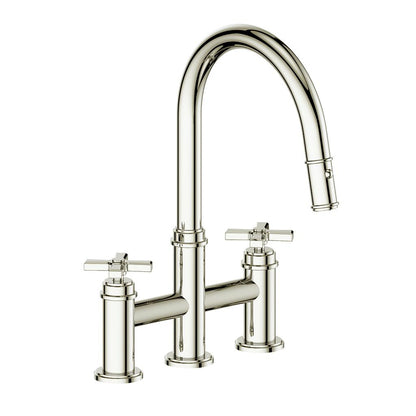 Vogt Zehn Bridge Kitchen Faucet, KF.17ZN.1412 With 4-Spoke Handle