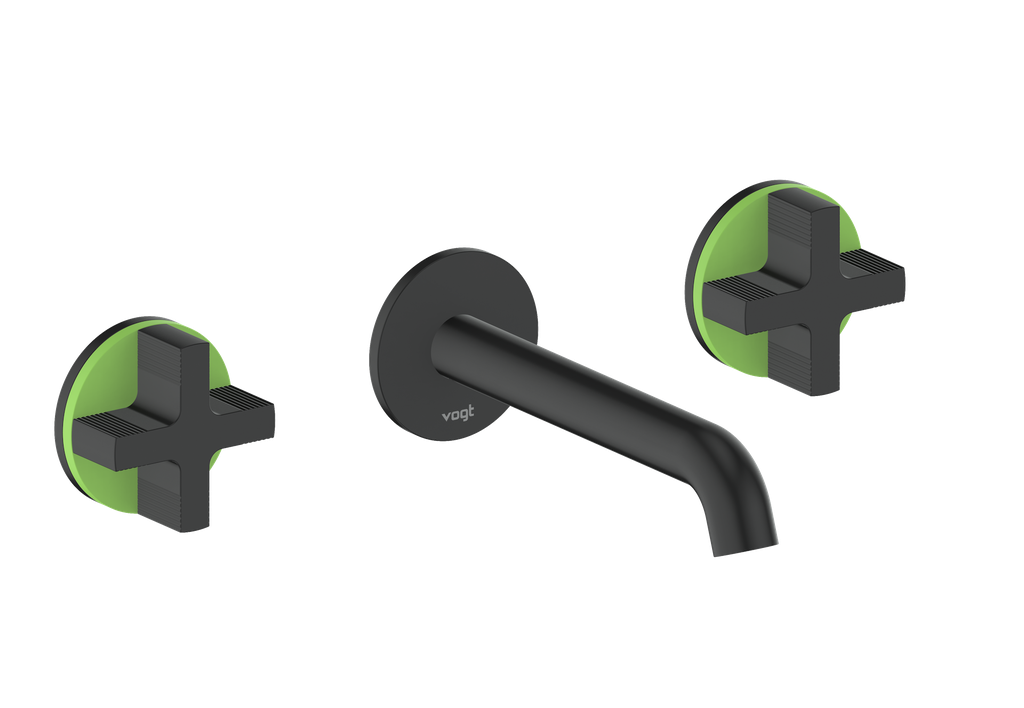 Vogt Mond 8" C.C. Wall-Mount Lavatory Faucet in Matte Black, With Rough-In