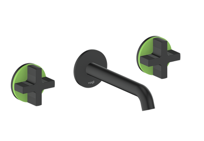 Vogt Mond 8" C.C. Wall-Mount Lavatory Faucet in Matte Black, With Rough-In