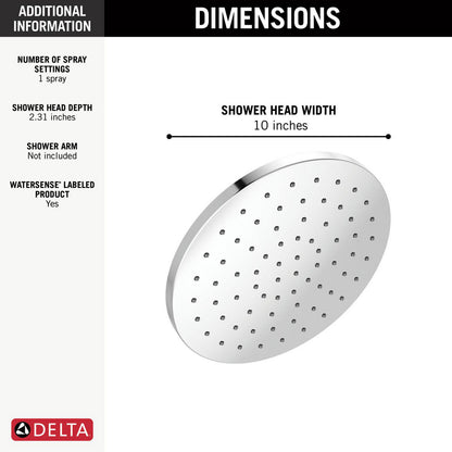 Delta 52162 Bonacci 10" Single-Function Raincan Shower Head - 1.75 GPM