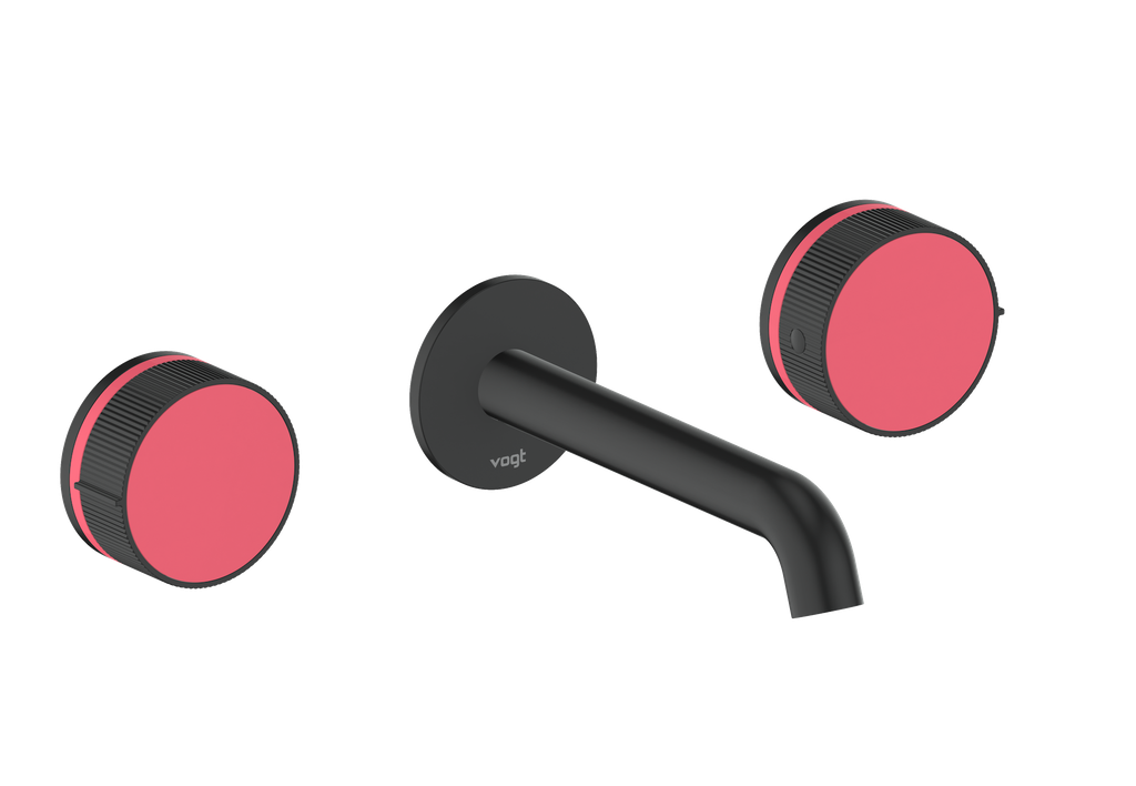 Vogt Mond 8" C.C. Wall-Mount Lavatory Faucet in Matte Black, With Rough-In