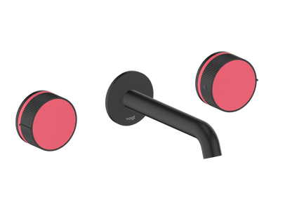 Vogt Mond 8" C.C. Wall-Mount Lavatory Faucet in Matte Black, With Rough-In