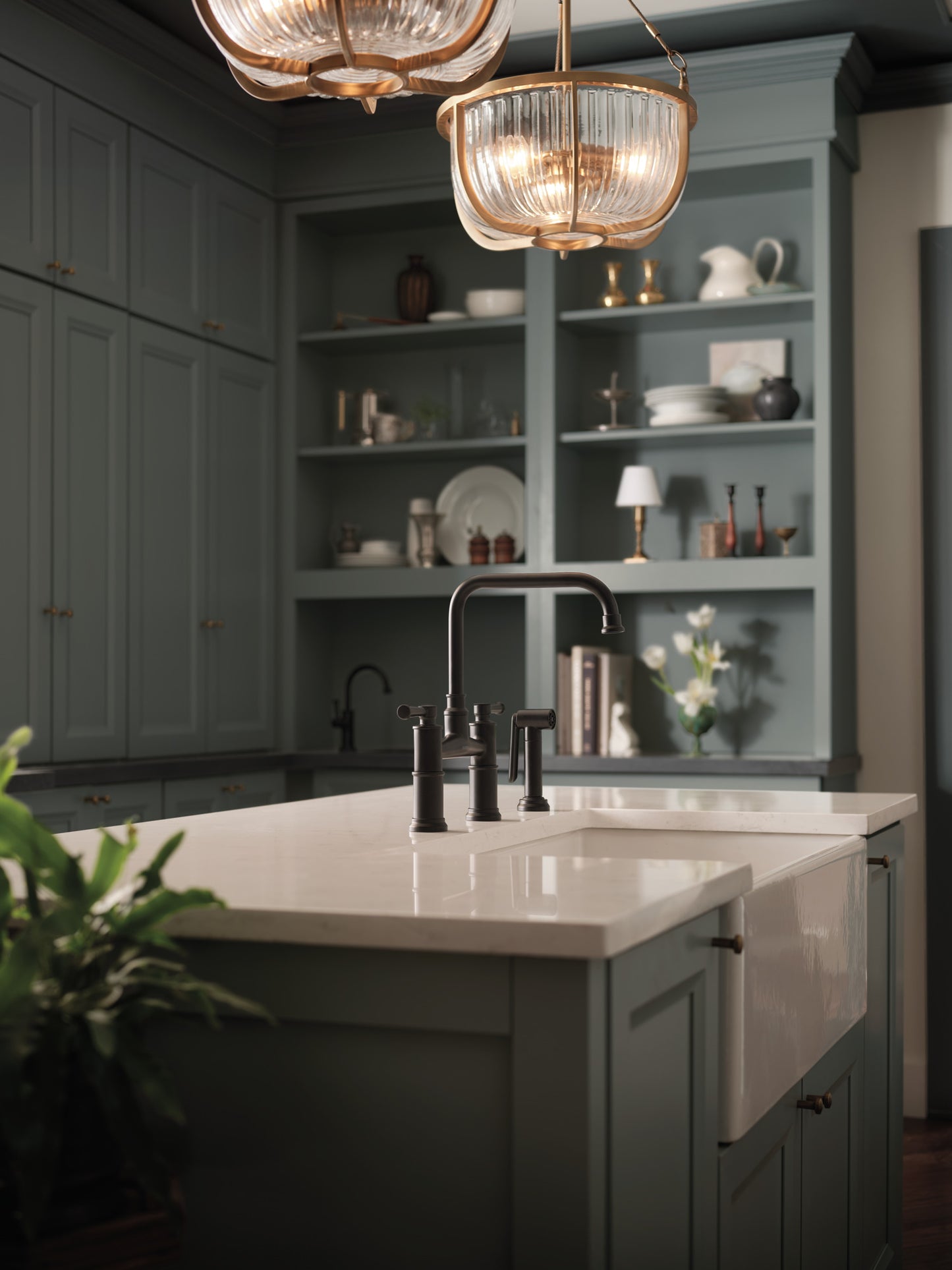Brizo Artesso Bridge Faucet With Side Sprayer - 62525LF