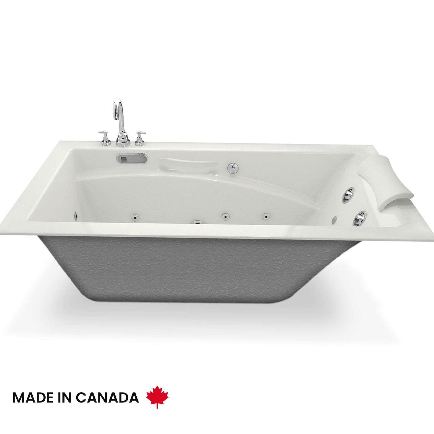 Maax Optik 6636 Acrylic Alcove End/Right/Left Drain Bathtub in White