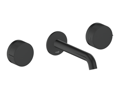 Vogt Mond 8" C.C. Wall-Mount Lavatory Faucet in Matte Black, Trim Only