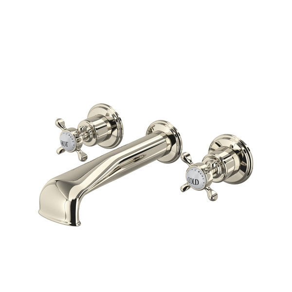 Perrin & Rowe Edwardian Wall Mount Tub Filler Trim With U-Spout Cross Handle