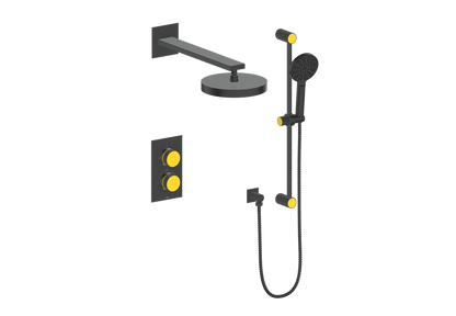 Vogt Mond 2-Way Thermostatic Shower System With Rough-In Valve, Matte Black