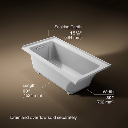 Kohler Archer 60" x 30" Alcove Bath, Right Drain