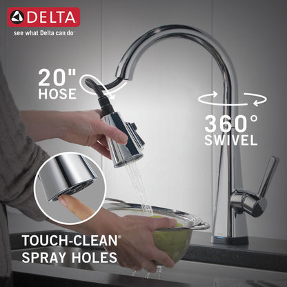 Delta Lenta Single-Handle Pull-Down Kitchen Faucet With Touch2O Technology