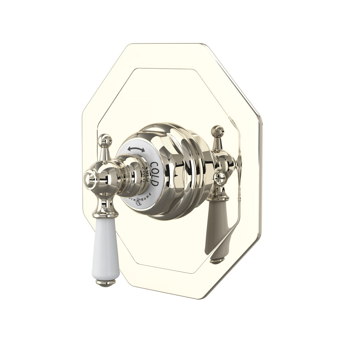 Perrin & Rowe Edwardian 3/4" Octagonal Thermostatic Trim Without Volume Control, Lever Handle