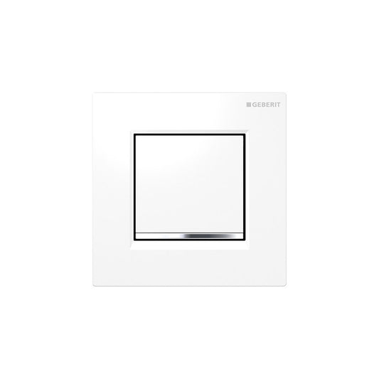 Geberit Type 30 Flush Plates For Urinal Systems - Gloss white with polished chrome accent