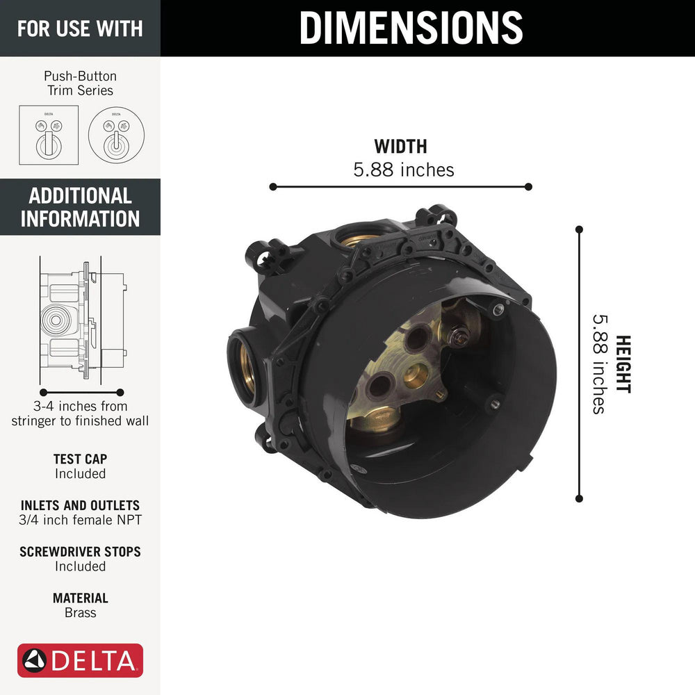 Delta SelectChoice Baignoire / Douche Universelle Brut - Entrées / Sorties Universelles - R23000-WS