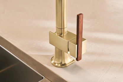 Brizo Frank Lloyd Wright Pull-Down Kitchen Faucet Offset Wood Lever Handle Kit - HLK023-WD