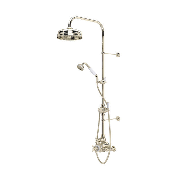 Perrin & Rowe Edwardian 3/4" Exposed Wall Mount Thermostatic Shower System, Cross Handles