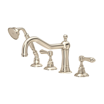 Rohl Acqui 4-Hole Deck Mount Tub Filler Lever Handles - A1404LM