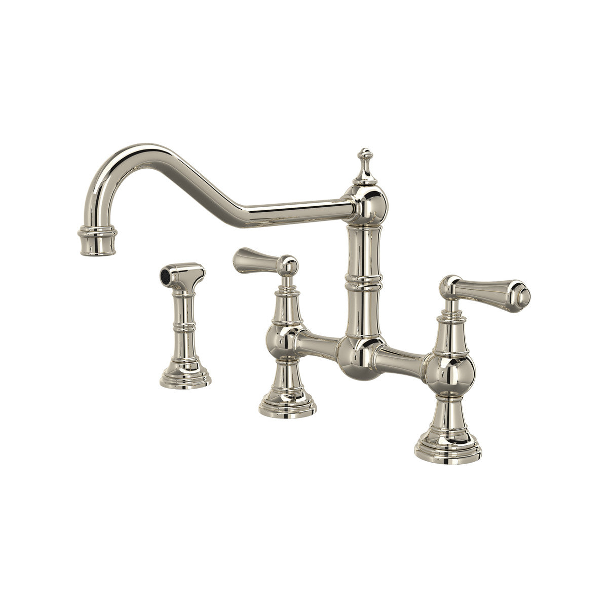 Perrin & Rowe Edwardian Bridge Kitchen Faucet With Sidespray