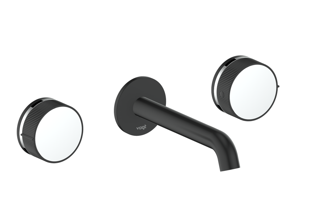 Vogt Mond 8" C.C. Wall-Mount Lavatory Faucet in Matte Black, With Rough-In