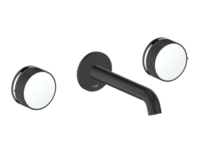 Vogt Mond 8" C.C. Wall-Mount Lavatory Faucet in Matte Black, With Rough-In