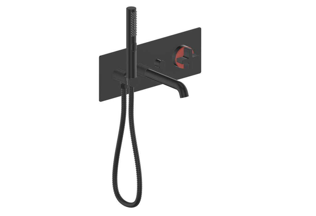 Vogt Mond Wall Mount Tub Filler Complete With Rough-In Valve In Matte Black