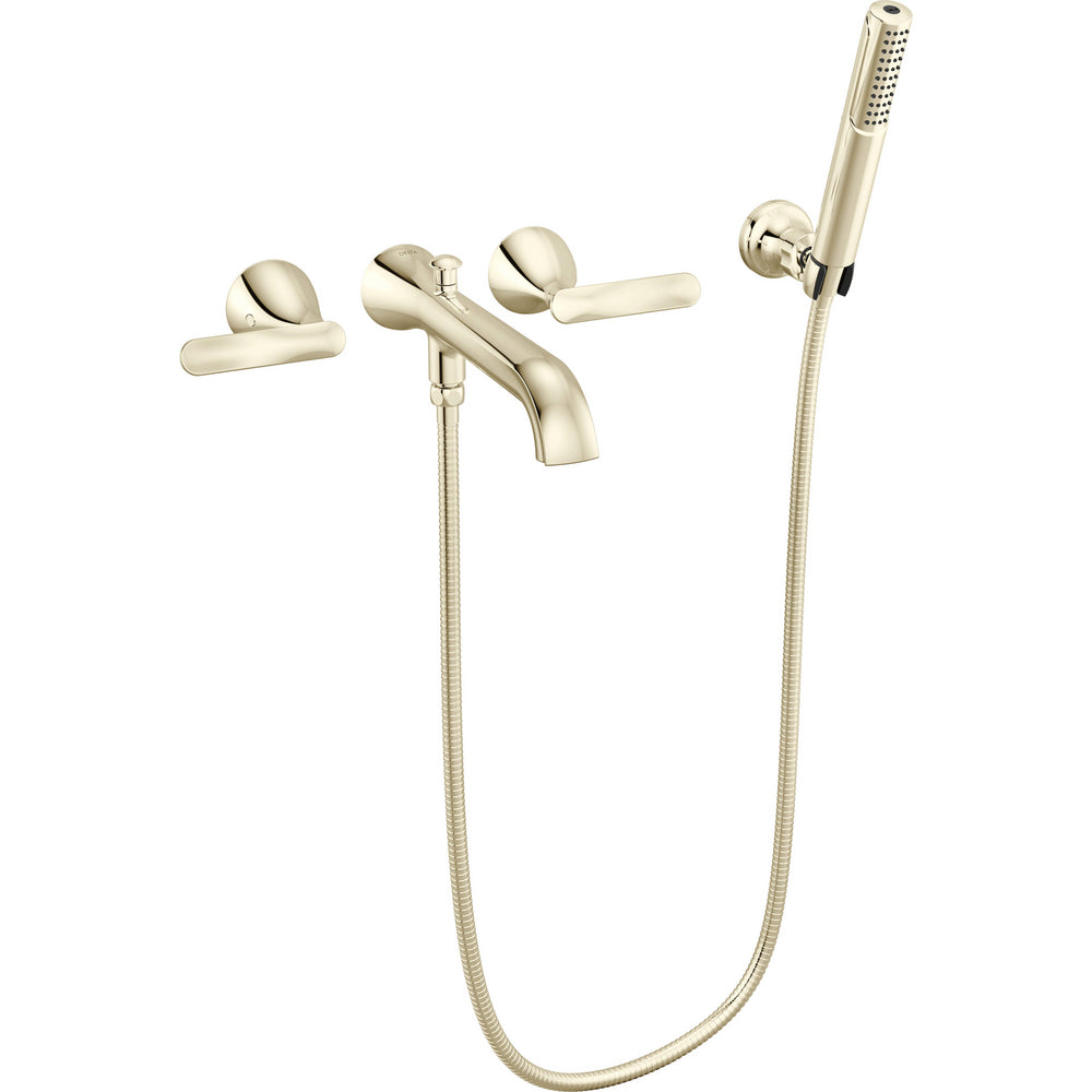 Delta Bonacci Two Handle Wall Mount Tub Filler Trim with Hand Shower - T5745
