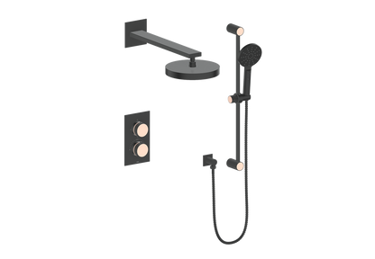 Vogt Mond 2-Way Thermostatic Shower System With Rough-In Valve, Matte Black