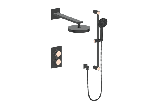 Vogt Mond 2-Way Thermostatic Shower System With Rough-In Valve, Matte Black