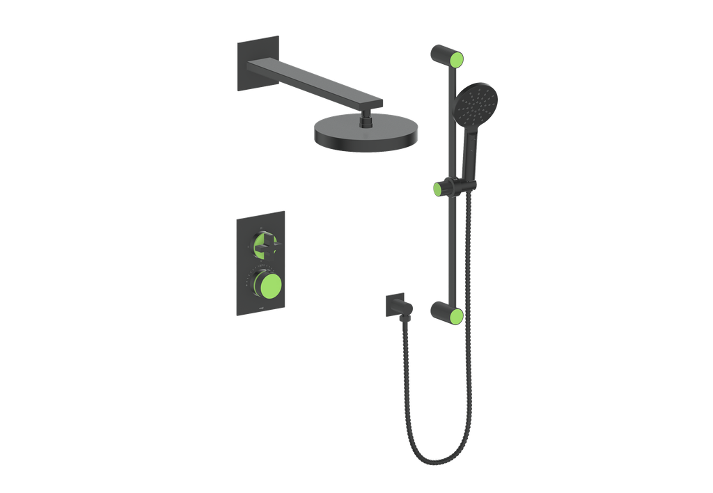 Vogt Mond 2-Way Thermostatic Shower System Trim Only, Matte Black