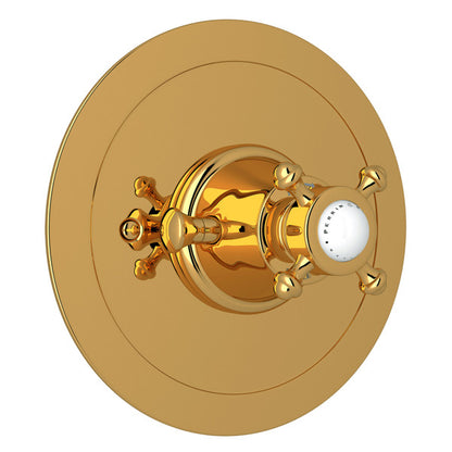 Perrin & Rowe Georgian Era 3/4" Round Thermostatic Trim Without Volume Control, Cross Handle