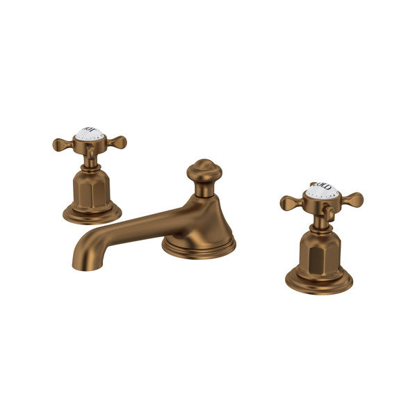 Perrin & Rowe Edwardian Widespread Lavatory Faucet With Low Spout, Cross Handle