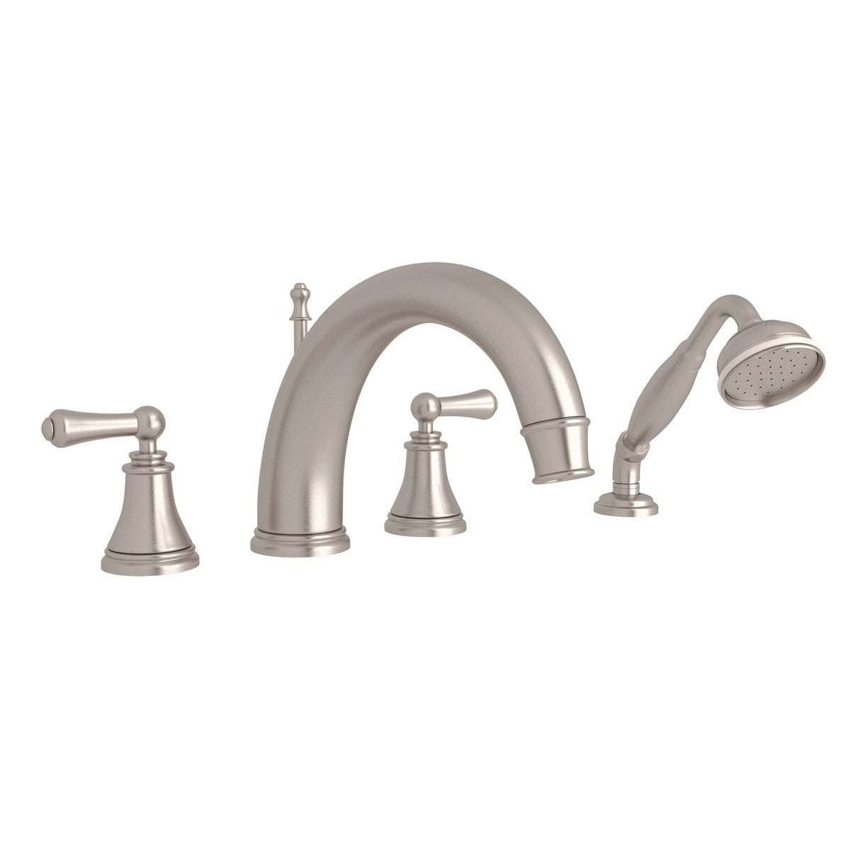 Perrin & Rowe Georgian Era 4-Hole Deck Mount Tub Filler With C-Spout Lever Handle