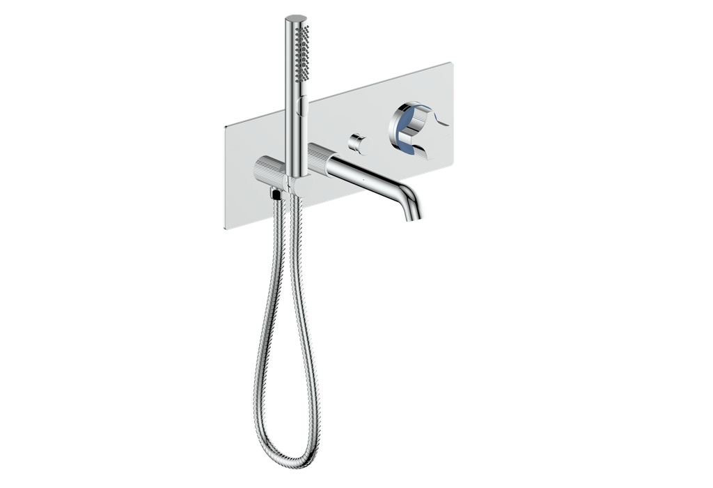 Vogt Mond Wall Mount Tub Filler Complete With Rough-In Valve In Polished Chrome