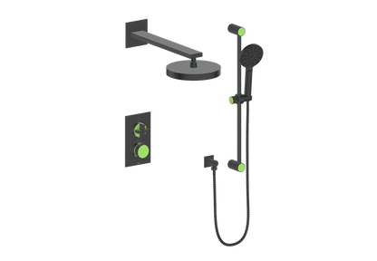 Vogt Mond 2-Way Thermostatic Shower System With Rough-In Valve, Matte Black