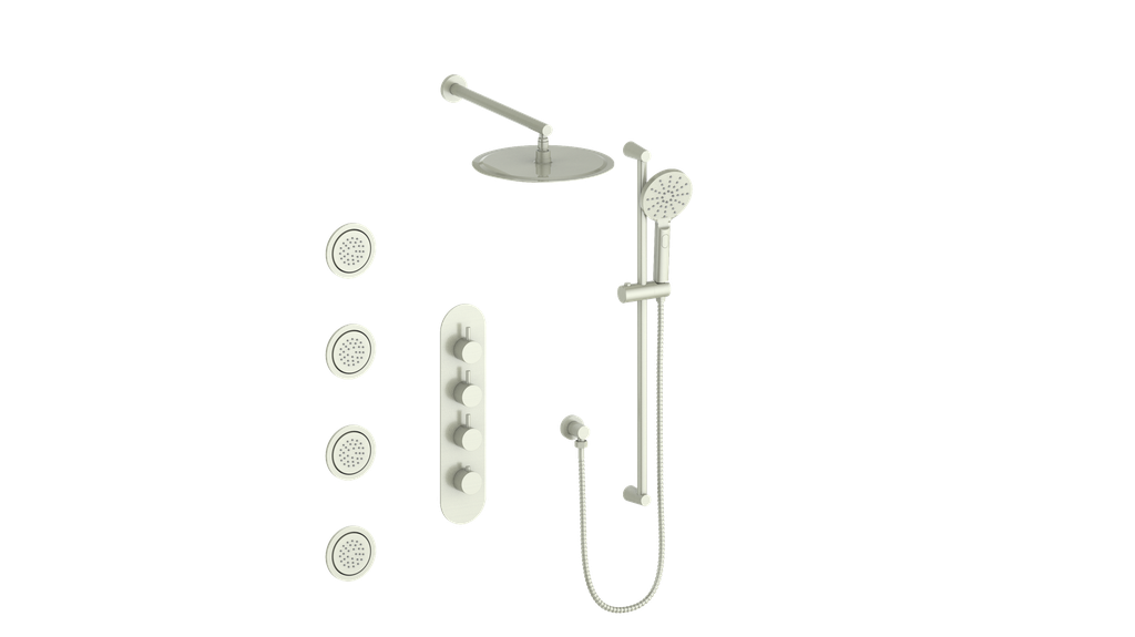 Vogt Wörgl 3⁄4” High-Flow Thermostatic Shower System With Body Jets - SET.WL.350.930