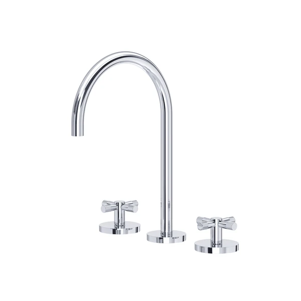 Rohl Amahle Widespread Lavatory Faucet With C-Spout & Cross Handles - AM08D3XM