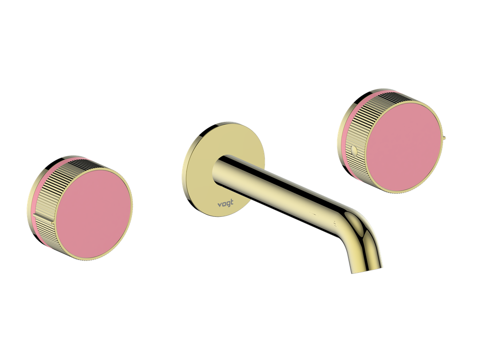 Vogt Mond 8" C.C. Wall-Mount Lavatory Faucet in Brushed Gold, Trim Only