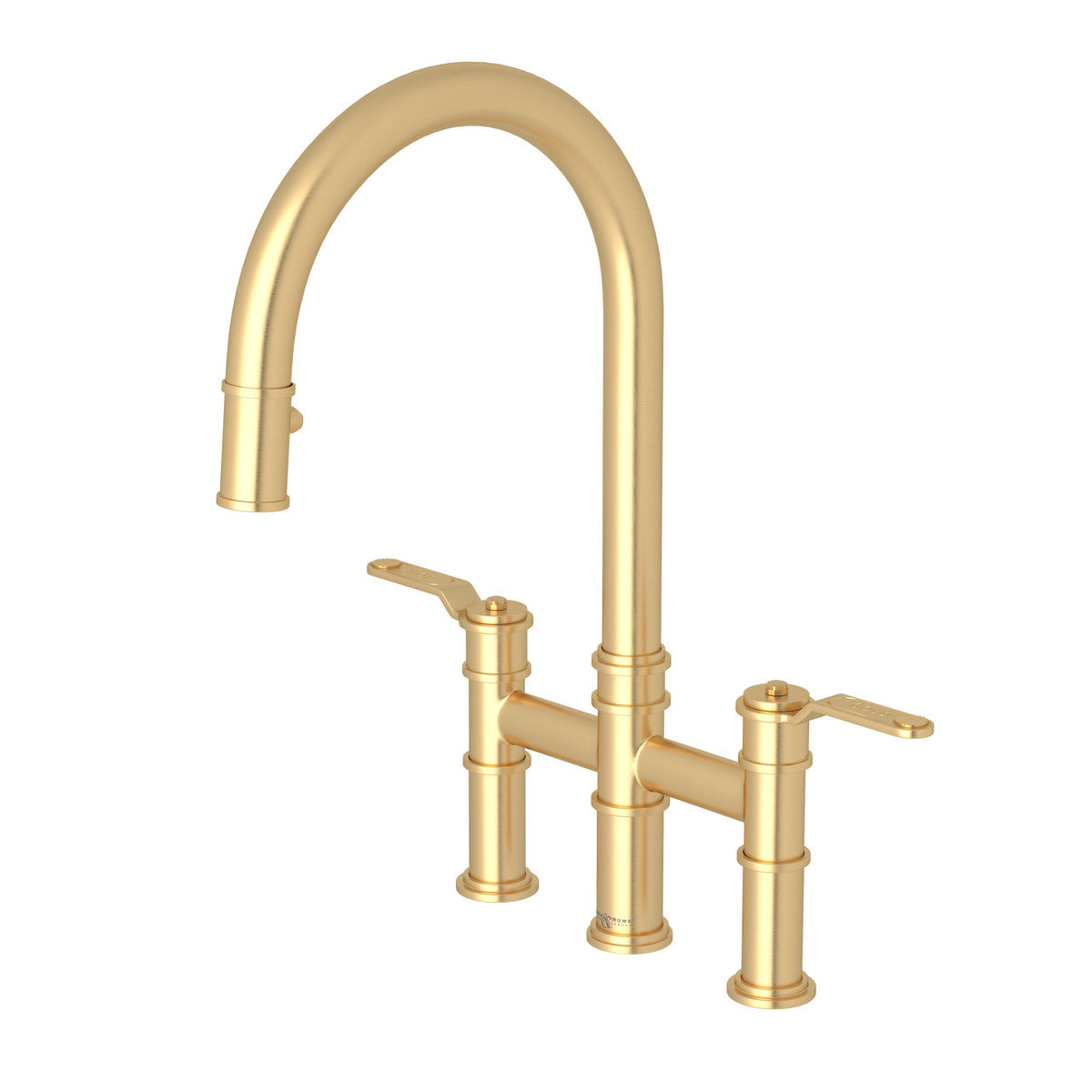 Perrin & Rowe Armstrong Pull-Down Bridge Kitchen Faucet With C-Spout Dual Spray 1.8 GPM